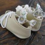 Sweet Vintage Doll Shoes Ivory